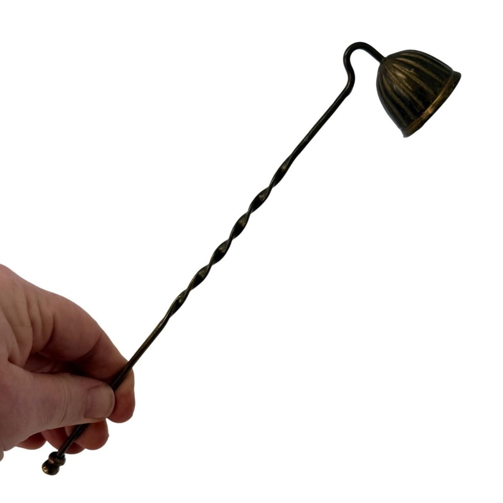 Antique Brass Candle Snuffer Twisted Handle Early 1900s Taper Tool
